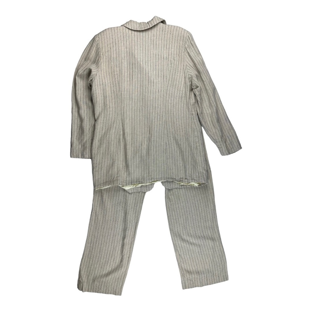 Vintage Adriano Striped Pant Suit Beige Size 12 - Picture 2 of 10